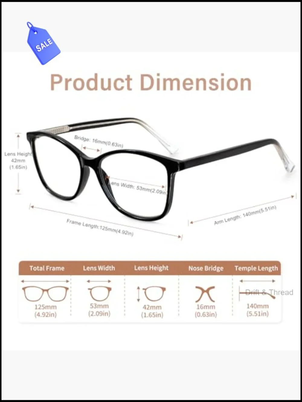 Vintage Square TR90 Blue Light Blocking Reading Glasses for Women, Computer